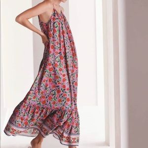 Pea in the Pod tiered maxi maternity dress. Floral print